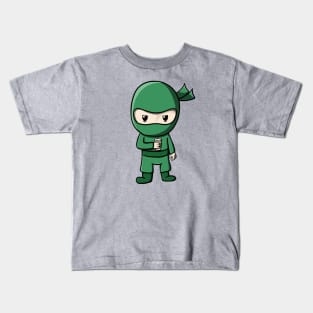 Coffee drinking Ninja Kids T-Shirt